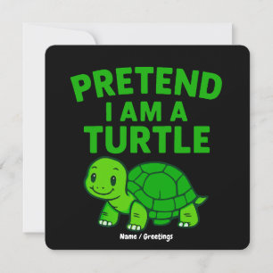 Doe alsof ik een schildpad ben Halloween kerstkost Kaart
