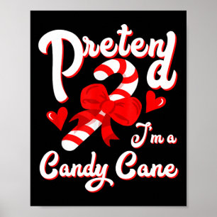 Doe alsof ik een Snoep Candy Cane Crew Santa Chris Poster