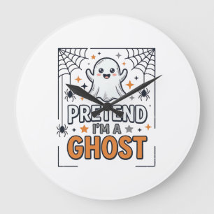 Doe alsof ik een spook ben Schattig Halloween Grote Klok