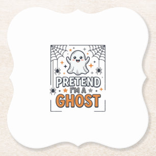 Doe alsof ik een spook ben Schattig Halloween Kartonnen Onderzetters