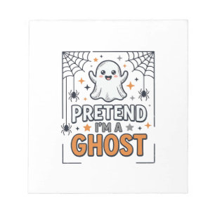 Doe alsof ik een spook ben Schattig Halloween Notitieblok