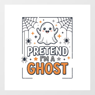 Doe alsof ik een spook ben Schattig Halloween Raamsticker
