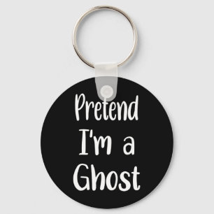 Doe alsof ik een spookkostuum ben Halloween Lazy E Sleutelhanger