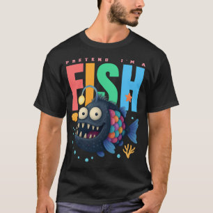 Doe alsof ik een vis grappige diepzee hengelaarvis t-shirt