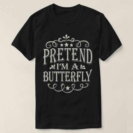 Doe alsof ik een Vlinder Grappig Lazy Easy Hallowe T-shirt (Design voorkant)
