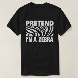 Doe alsof ik een zebra ben Grappig makkelijk Hallo T-shirt