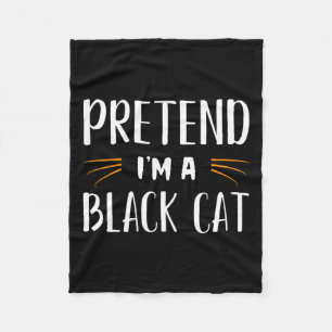 Doe alsof ik een zwarte kat kostuum party grappige fleece deken