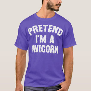 Doe alsof in een eenhoorn grappig Halloween kostuu T-shirt