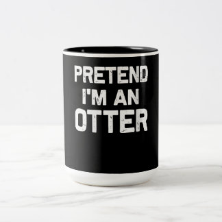Doe alsof in een otter| Grappig geschenken idee Tweekleurige Koffiemok