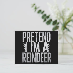 Doe alsof in een rendier kerstkostuum feestdagenkaart