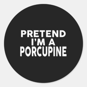 Doe alsof je een Halloweenkostuum van stekelvarken Ronde Sticker