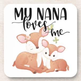 Doe and Fawn My Nana Loves me Bier Onderzetter