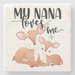 Doe and Fawn My Nana Loves me Stenen Onderzetter