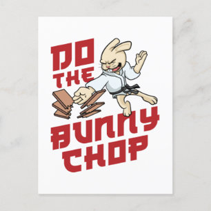 Doe de Bunny Chop Funny Karate Chop Briefkaart