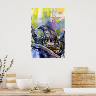 Doe de dingen die je gelukkig maken, lijsternest poster