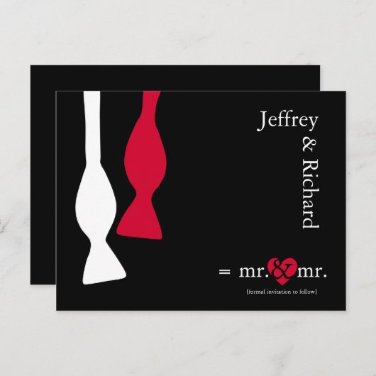 Doe de Math Mr & Mr Ansichtkaart Aankondigingskaart (Voorkant / Achterkant)