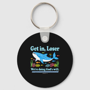 Doe de wil van God walvis haai Jezus bijbel Sleutelhanger