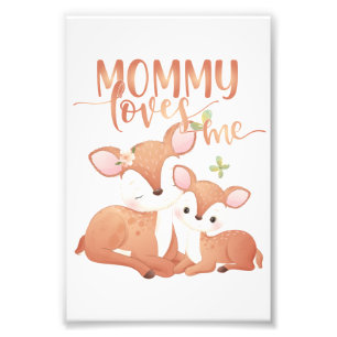 Doe Deer en Fawn Mommy Loves me Foto Afdruk