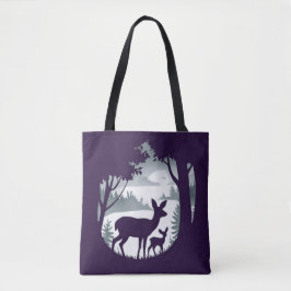 Doe Deer en Fawn Shopping Errand Canvas tas