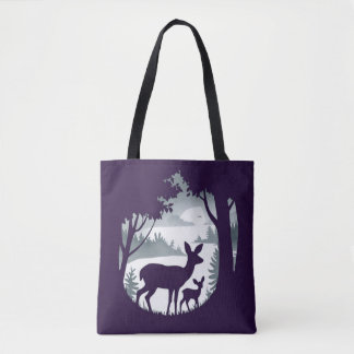 Doe Deer en Fawn Shopping Errand Canvas tas