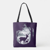 Doe Deer en Fawn Shopping Errand Canvas tas (Achterkant)
