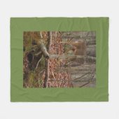 Doe Deer in de bomen Fleece Deken (Voorkant (Horizontaal))