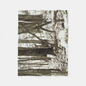 Doe Deer in de sneeuw Fleece Deken (Voorkant)