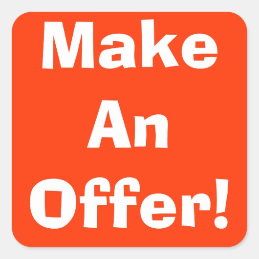 Doe een aanbieding Garage Sale Stickers (Voorkant)