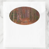 Doe een Deer in het Arrowidenmeer Ovale Sticker (Tas)