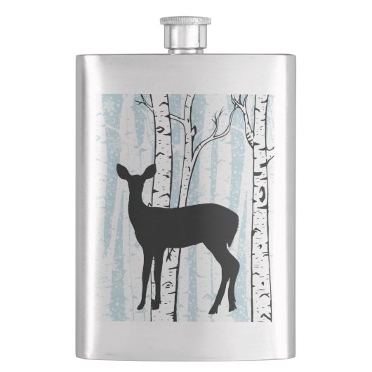 Doe een Deer in het vogelbos op de blauwe fles Flacon (Voorkant)