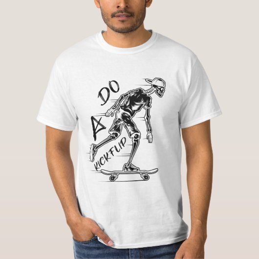 Doe een kickflip: klassiek T-shirt (Voorkant)