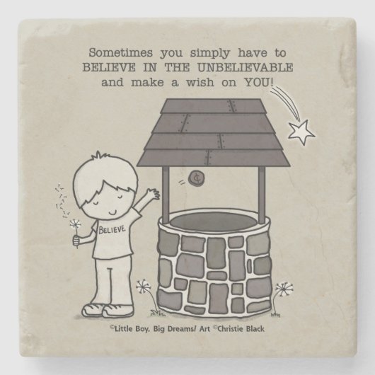 Doe een wens voor je! stenen onderzetter (Voorkant)