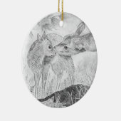 Doe en Fawn Keramisch Ornament (Rechts)