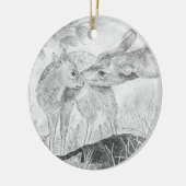 Doe en Fawn Keramisch Ornament (Links)