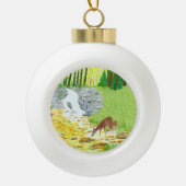 Doe en Fawn Keramische Bal Ornament (Voorkant)