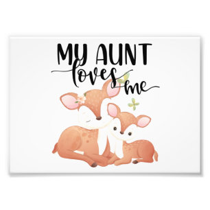 Doe en Fawn Mijn tante houdt van me Foto Afdruk