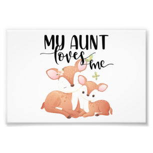 Doe en Fawn Mijn tante houdt van me Foto Afdruk