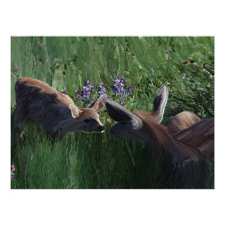 Doe en fawn papier afdrukken perfect poster