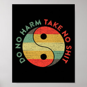 Doe geen kwaad, neem geen grappige Yin Yang D Yoga Poster