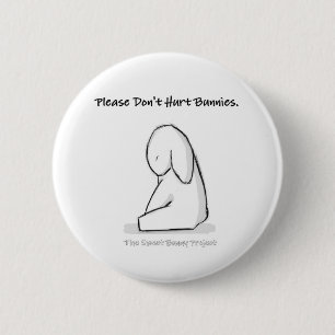 Doe geen pijn aan bunnies. ronde button 5,7 cm
