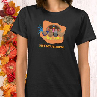 Doe gewoon normaal, grappige Thanksgiving kalkoen T-shirt
