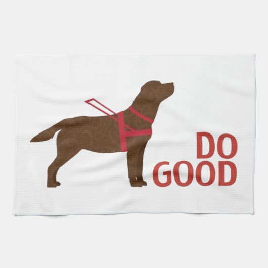 Doe goed - Service Dog - Chocolate Lab Theedoek (Horizontaal)