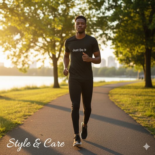 Doe het gewoon tekstverklaring donker t-shirt