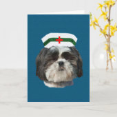 Doe het goed, Shih Tzu Dog Kaart (Gele Bloem)