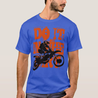 Doe het in de Dirt Motorcross Silhouet Sinaasappel T-shirt
