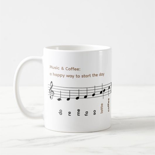 Doe het Mi Fa zo Latte Coffee Music Happy Day Mok (Links)