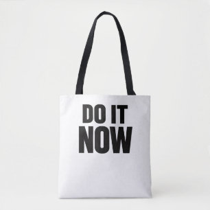 Doe Het Nu Motiverende Spreuk Minimale Typografie Draagtas