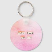 Doe het roze tekstsleutelhanger. sleutelhanger (Voorkant)