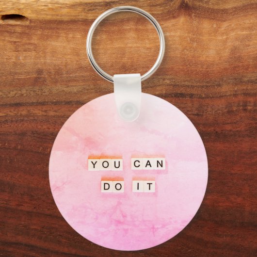 Doe het roze tekstsleutelhanger. sleutelhanger (Voorkant)