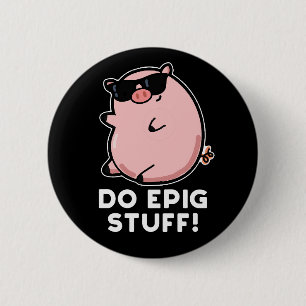 Doe het schimmeltje van de epic pig donker BG Ronde Button 5,7 Cm